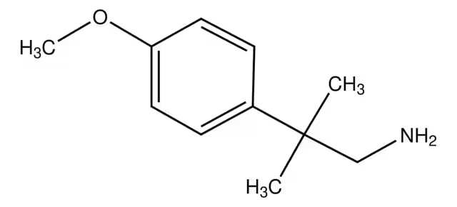 1-(4-methoxyphenyl)-2-methylpropan-2-amine structure, CAS 56490-94-9