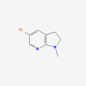 5-Bromo-1-methyl-2,3-dihydro-1H-pyrrolo[2,3-b]pyridine structure, CAS 1187421-56-2