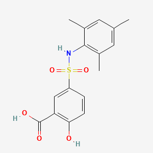 2-hydroxy-5-[(2,4,6-trimethylphenyl)sulfamoyl]benzoic acid structure, CAS 670266-31-6