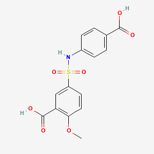 5-[(4-carboxyphenyl)sulfamoyl]-2-methoxybenzoic acid structure, CAS 326882-44-4