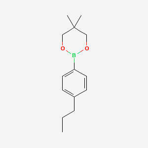 5,5-dimethyl-2-(4-propylphenyl)-1,3,2-dioxaborinane structure, CAS 2A-2179897