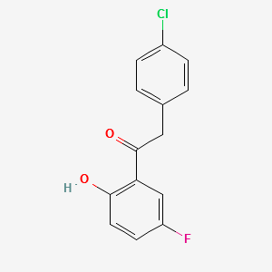 2-(4-CHLOROPHENYL)-5'-FLUORO-2'-HYDROXYACETOPHENONE structure, CAS 527751-48-0