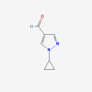1-cyclopropyl-1H-pyrazole-4-carbaldehyde structure, CAS 1082066-00-9