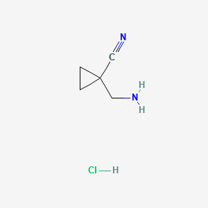 1-(aMinoMethyl)cyclopropanecarbonitrile hcl structure, CAS 1205544-78-0