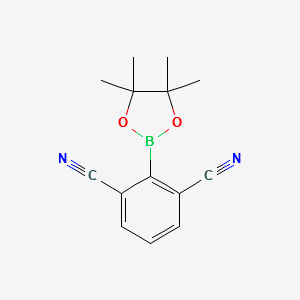 2-(4,4,5,5-tetramethyl-1,3,2-dioxaborolan-2-yl)isophthalonitrile structure, CAS 2A-2179976