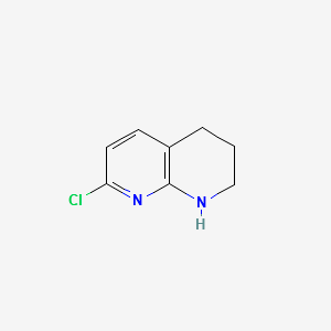 7-Chloro-1,2,3,4-tetrahydro-[1,8]naphthyridine structure, CAS 1303588-27-3