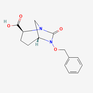 trans-6-benzyloxy-7-oxo-1,6-diazabicyclo[3.2.1]octane-2-carboxylic acid structure, CAS 1174020-25-7