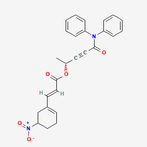 2-Propenoic acid, 3-(5-nitro-1-cyclohexen-1-yl)-, (1R)-4-(diphenylaMino)-1-Methyl-4-oxo-2-butyn-1-yl ester, (2E)- structure, CAS 899809-60-0
