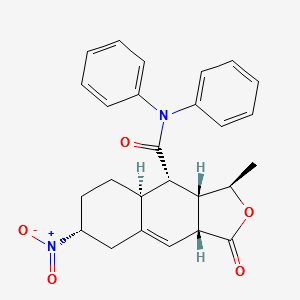 (3R,3aS,4S,4aS,7R,9aR)-3-Methyl-7-nitro-1-oxo-N,N-diphenyl-1,3,3a,4,4a,5,6,7,8,9a-decahydronaphtho[2,3-c]furan-4-carboxamide structure, CAS 900186-72-3