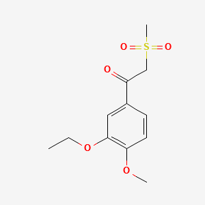 1-(3-Ethoxy-4-Methoxyphenyl)-2-(Methylsulfonyl) ethanone structure, CAS 1450657-28-9