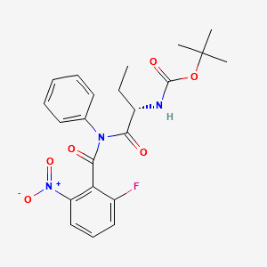 (S)-([1-(2-fluoro-6-nitro-benzoyl)-phenyl-aMinocarbonyl]-propyl)-carbaMic acid tert-butyl ester structure, CAS 870281-84-8