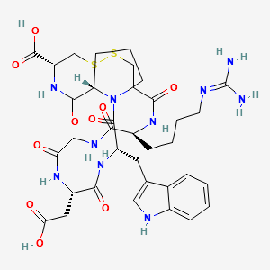 Eptifibatide impurity 3/Deamidated Eptifibatide Impurity/(3R,11S,17S,20S,25aS)-20-((1H-indol-3-yl)Methyl)-17-(carboxymethyl)-11-(4-guanidinobutyl)-1,9,12,15,18,21-hexaoxodocosahydro-1H-pyrrolo[2,1-g][1,2,5,8,11,14,17,20]dithiahexaazacyclotricosine-3-carbo structure, CAS 618118-95-9