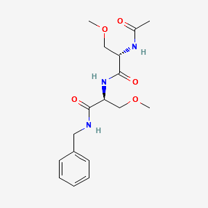 Lacosamide impurity 8/Lacosamide EP Impurity H/(S)-2-acetamido-N-((S)-1-(benzylamino)-3-methoxy-1-oxopropan-2-yl)-3-methoxypropanamide structure, CAS 1375090-19-9
