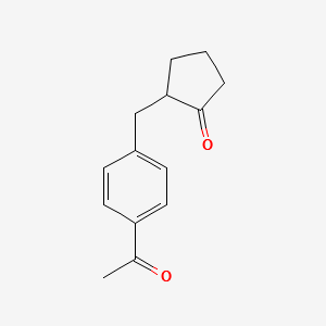 2-[(4-Acetylphenyl)methyl]cyclopentan-1-one structure, CAS 96824-28-1