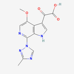 1H-Pyrrolo[2,3-c]pyridine-3-acetic acid, 4-Methoxy-7-(3-Methyl-1H-1,2,4-triazol-1-yl)-α-oxo- structure, CAS 676491-47-7