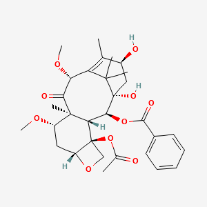 (2aR,4S,4aS,6R,9S,11S,12S,12aR,12bS)-12b-(Acetyloxy)-12-(benzoyloxy)-1,2a,3,4,4a,6,9,10,11,12,12a,12b-dodecahydro-9,11-dihydroxy-4,6-dimethoxy-4a,8,13,13-tetramethyl-7,11-methano-5H-cyclodeca[3,4]benz[1,2-b]oxet-5-one structure, CAS 183133-94-0