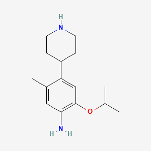 2-isopropoxy-5-Methyl-4-(piperidin-4-yl)benzenaMine structure, CAS 1035230-24-0