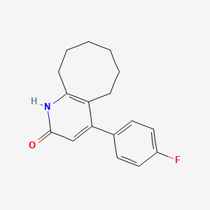4-(4-Fluorophenyl)-5,6,7,8,9,10-hexahydrocycloocta[b]pyridin-2(1H)-one structure, CAS 132812-72-7