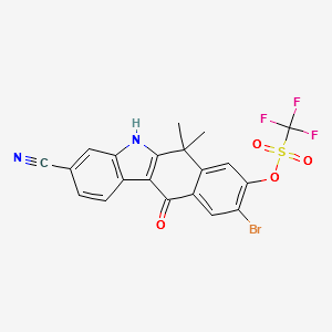 9-broMo-3-cyano-6,6-diMethyl-11-oxo-6,11-dihydro-5H-benzo[b]carbazol-8-yl trifluoroMethanesulfonate structure, CAS 1256579-48-2