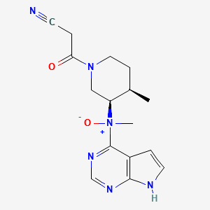N-((3R,4R)-1-(2-cyanoacetyl)-4-methylpiperidin-3-yl)-N-methyl-7H-pyrrolo[2,3-d]pyrimidin-4-amine oxide structure, CAS 2028267-73-2
