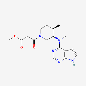 methyl3-((3R,4R)-4-methyl-3-(methyl(7H-pyrrolo[2,3-d]pyrimidin -4-yl)amino)piperidin-1-yl)-3-oxopropanoate structure, CAS 1616761-01-3