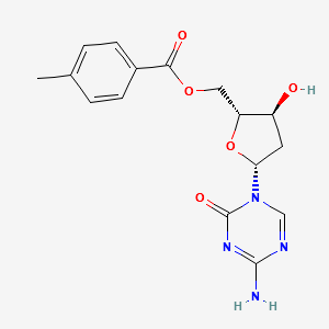 Decitabine impurity 2/((2R,3S,5R)-5-(4-amino-2-oxo-1,3,5-triazin-1(2H)-yl)-3-hydroxytetrahydrofuran-2-yl)methyl 4-methylbenzoate structure, CAS 183016-22-0