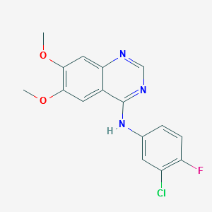 N-(3-chloro-4-fluorophenyl)-6 ,7-dimethoxyquinazolin-4-amine structure, CAS 153437-78-6
