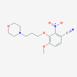 4-methoxy-3-(3-morpholinopropoxy)-2-nitrobenzonitrile structure, CAS 1006378-06-8