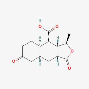 (3R,3aR,4S,4aR,8aR,9aR)-Dodecahydro-3-methyl-1,7-dioxo-naphtho[2,3-c]furan-4-carboxylic acid structure, CAS 900161-05-9