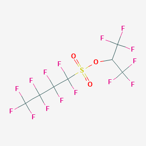 1,1,2,2,3,3,4,4,4-Nonafluoro-butane-1-sulfonic acid 2,2,2-trifluoro-1-trifluoromethyl-ethyl ester structure, CAS 118334-96-6