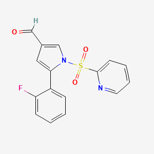 5-(2-FLUOROPHENYL)-1-(PYRIDIN-2-YLSULFONYL)-1H-PYRROLE-3-CARBALDEHYDE structure, CAS 928324-73-6