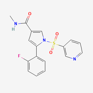 5-(2-fluorophenyl)-N-methyl-1-(pyridin-3-ylsulfonyl)-1H-pyrrole-3-carboxamide structure, CAS 2054536-04-6