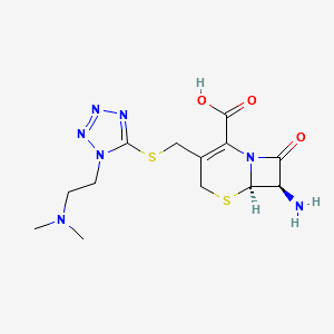 (6R-trans)-7-amino-3-[[[1-[2-(dimethylamino)ethyl]-1H-tetrazol-5-yl]thio]methyl]-8-oxo-5-thia-1-azabicyclo[4.2.0]oct-2-ene-2-carboxylic acid structure, CAS 61607-66-7