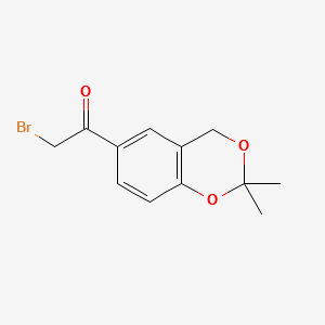 Ethanone, 2-bromo-1-(2,2-dimethyl-4H-1,3-benzodioxin-6-yl)- structure, CAS 102293-80-1