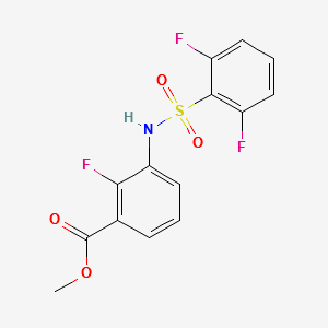 Methyl 3-{[(2,6-difluoropheyl)sulfonyl]aMino}-2-fluorabenzoate structure, CAS 1195768-19-4