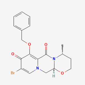 (4R,12aS)-7-(benzyloxy)-9-broMo-4-Methyl-3,4-dihydro-2H-[1,3]oxazino[3,2-d]pyrido[1,2-a]pyrazine-6,8(12H,12aH)-dione structure, CAS 1206102-10-4