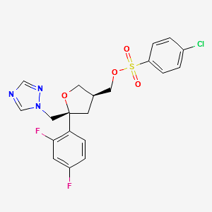 4-Chloro-benzenesulfonic acid 5-(2,4-difluoro-phenyl)-5-[1,2,4]triazol-1-ylMethyl-tetrahydro-furan-3-ylMethyl ester structure, CAS 175712-02-4
