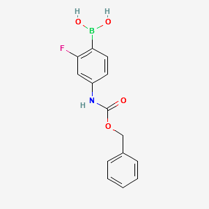 CarbaMic acid, (4-borono-3-fluorophenyl)-, C-(phenylMethyl) ester (9CI) structure, CAS 874290-59-2