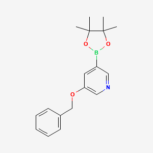 3-(benzyloxy)-5-(4,4,5,5-tetraMethyl-1,3,2-dioxaborolan-2-yl)pyridine structure, CAS 1375302-99-0