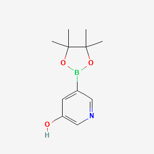 5-(4,4,5,5-tetraMethyl-1,3,2-dioxaborolan-2-yl)pyridin-3-ol structure, CAS 1171891-35-2