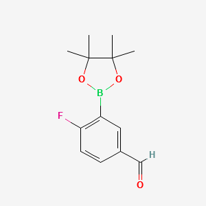 2-Fluoro-5-formylphenylboronic acid pinacol ester structure, CAS 1112208-82-8