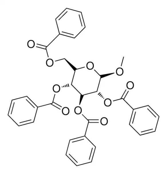 Methyl 2,3,4,6-tetra-O-benzoyl-a-D-glucopyranoside structure, CAS 32849-03-9