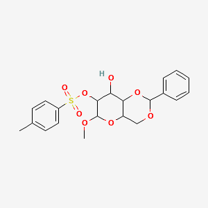4-methoxy-3-(4-methylphenyl)sulfonyloxy-9-phenyl-5,8,10-trioxabicyclo[4.4.0]decan-2-ol structure, CAS 6698-32-4