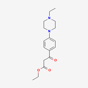 Benzenepropanoic acid, 4-(4-ethyl-1-piperazinyl)-β-oxo-, ethyl ester structure, CAS 940284-82-2