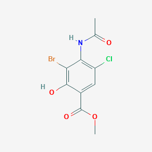 Methyl 4-(acetylaMino)-3-broMo-5-chloro-2-hydroxybenzoate structure, CAS 232941-14-9
