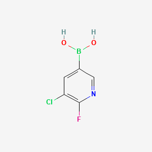 5-chloro-6-fluoropyridin-3-ylboronic acid structure, CAS 1366482-32-7