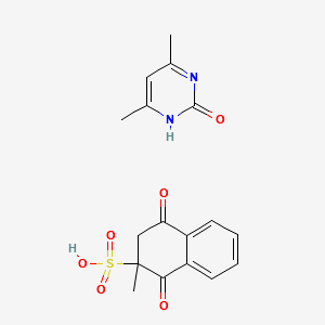4,6-dimethylpyrimidin-2-ol--1,2,3,4-tetrahydro-2-methyl-1,4-dioxonaphthalene-2-sulphonic acid structure, CAS 14451-99-1