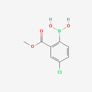 4-chloro-2-(Methoxycarbonyl)phenylboronic acid structure, CAS 1612256-37-7