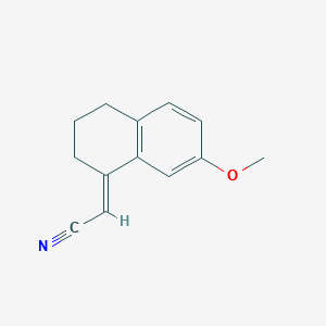 (E)-2-(7-methoxy-3,4-dihydronaphthalen-1(2H)-ylidene)acetonitrile structure, CAS 127299-26-7