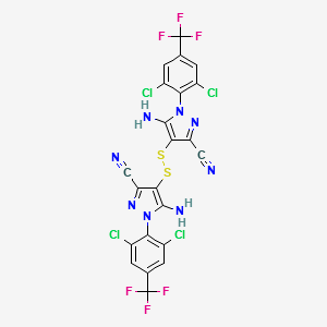 4,4'-dithiobis(5-amino-1-(2,6-dichloro-4-(trifluoromethyl)phenyl)-1H-pyrazole-3-carbonitrile) structure, CAS 130755-46-3